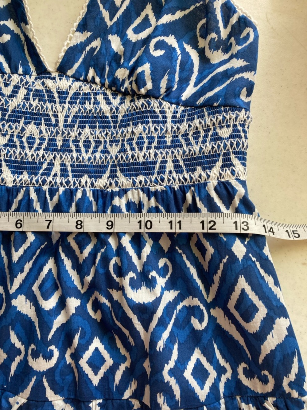 Caroline Constas Blue and White Floral Lace-Trim Dress - Picture 10 of 12